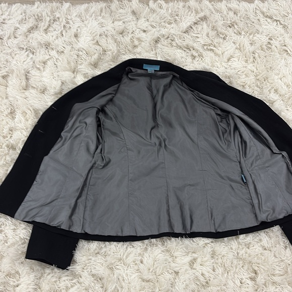 Pinstripe blue suit - skirt and jacket - Picture 5 of 5